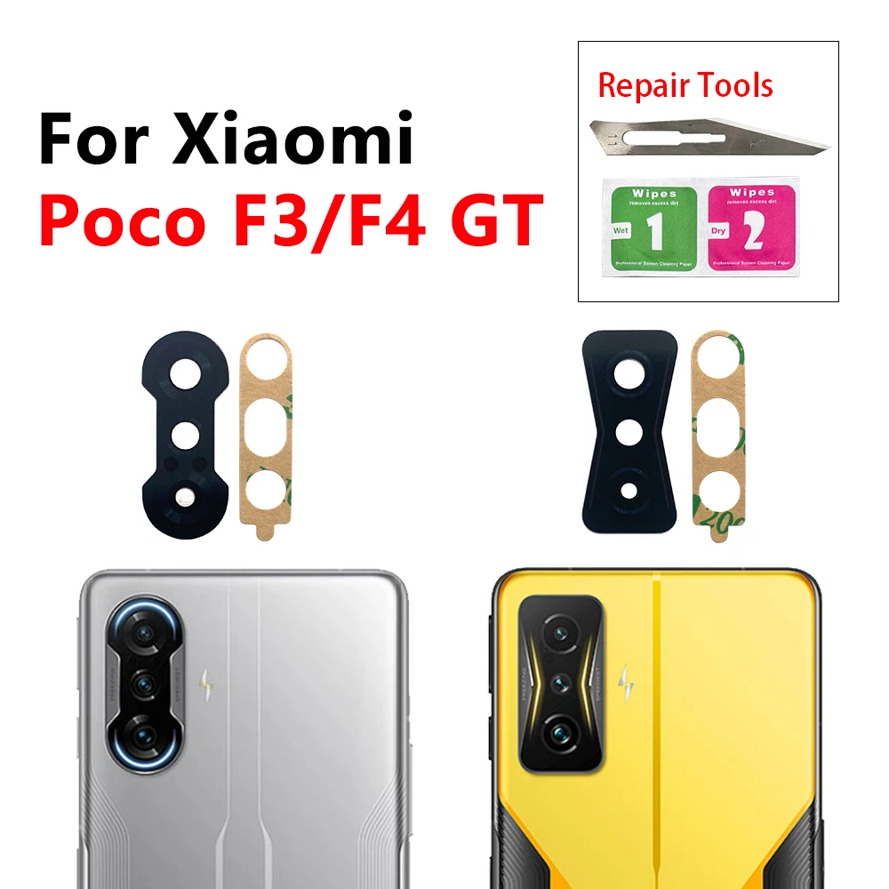 Rear Back Camera Glass Lens For Xiaomi Mi Poco C40 F3 F4 X4 GT M4 M5 M5S X4 X5 Pro 5G Rear Back Camera Glass Lens With Glue