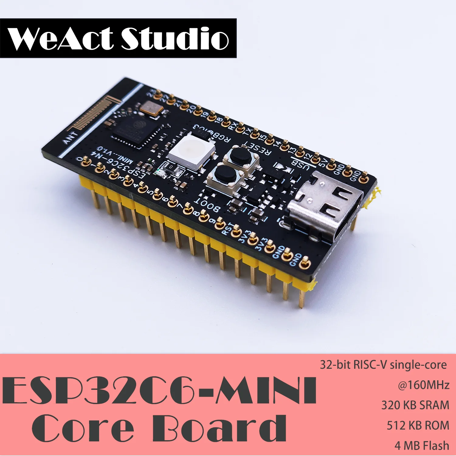 WeAct-Placa de desarrollo de ESP32-C6-MiNi ESP32C6, placa de sistema mínimo ESP32 Core, RISC-V, Espressif IoT, WiFi6, Bluetooth, Zigbee