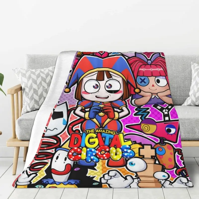 Custom Amazing Circus Cartoon Games Digital Blanket Soft Fleece Spring Autumn Warm Flannel Throw Blankets Sofa Bedroom Bedspread