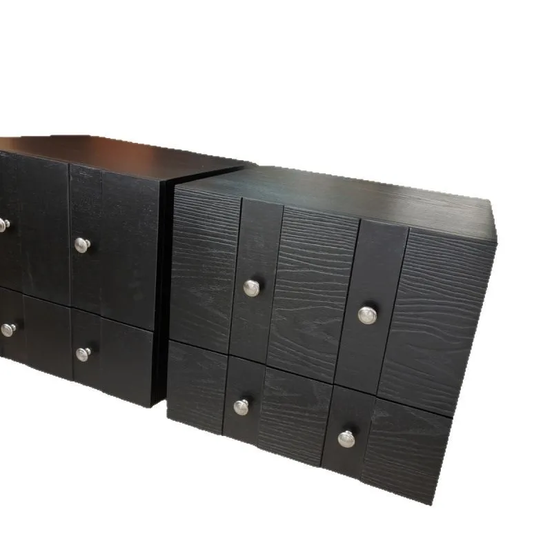 Solid wood module combination cabinet, small apartment bedside table, light luxury style, office