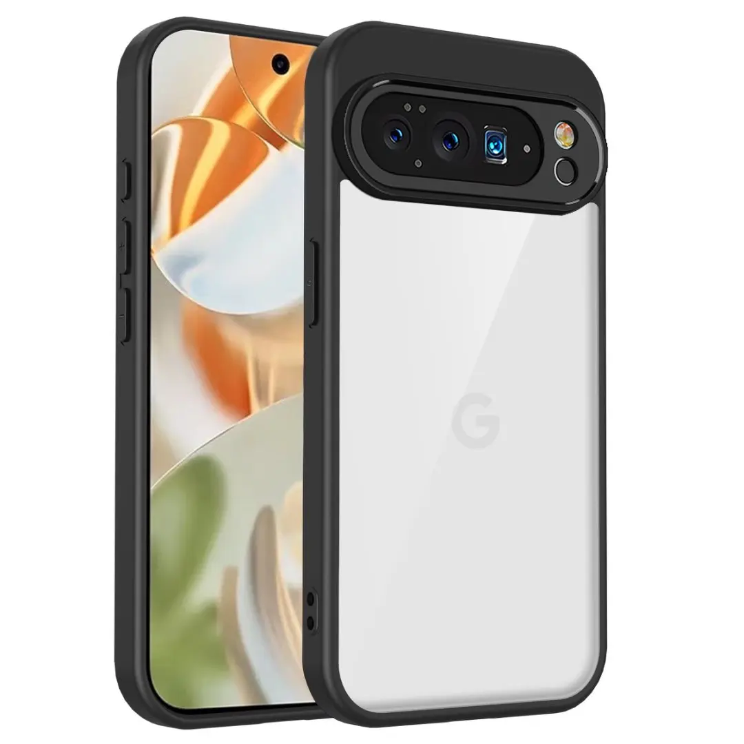 Google Pixel 10 9 Pro XL 9A 용 투명 충격 방지 전화 케이스 컬러 프레임 렌즈 보호 커버 하드 아크릴 백 쉘 Funda