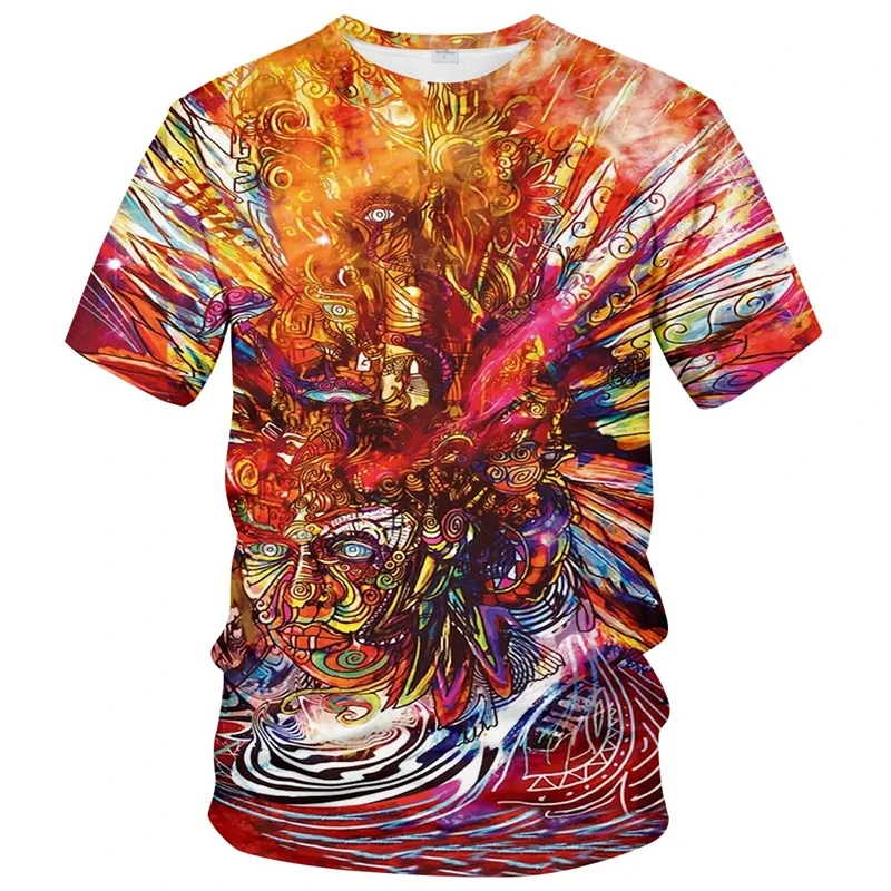 Colorful Trippy T-Shirt for Men 3D Printed Painting Cool Designs T Shirt Tee Shirts Summer Casual Gym Short Sleeve Comfortable