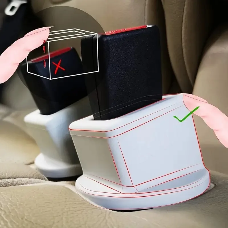 1/2Pcs Eco‑Friendly Silicone Car Seat Belt Buckle Holder Safe Touch Slot Fastener For Children Rear‑Seat Riding Safety Accessory