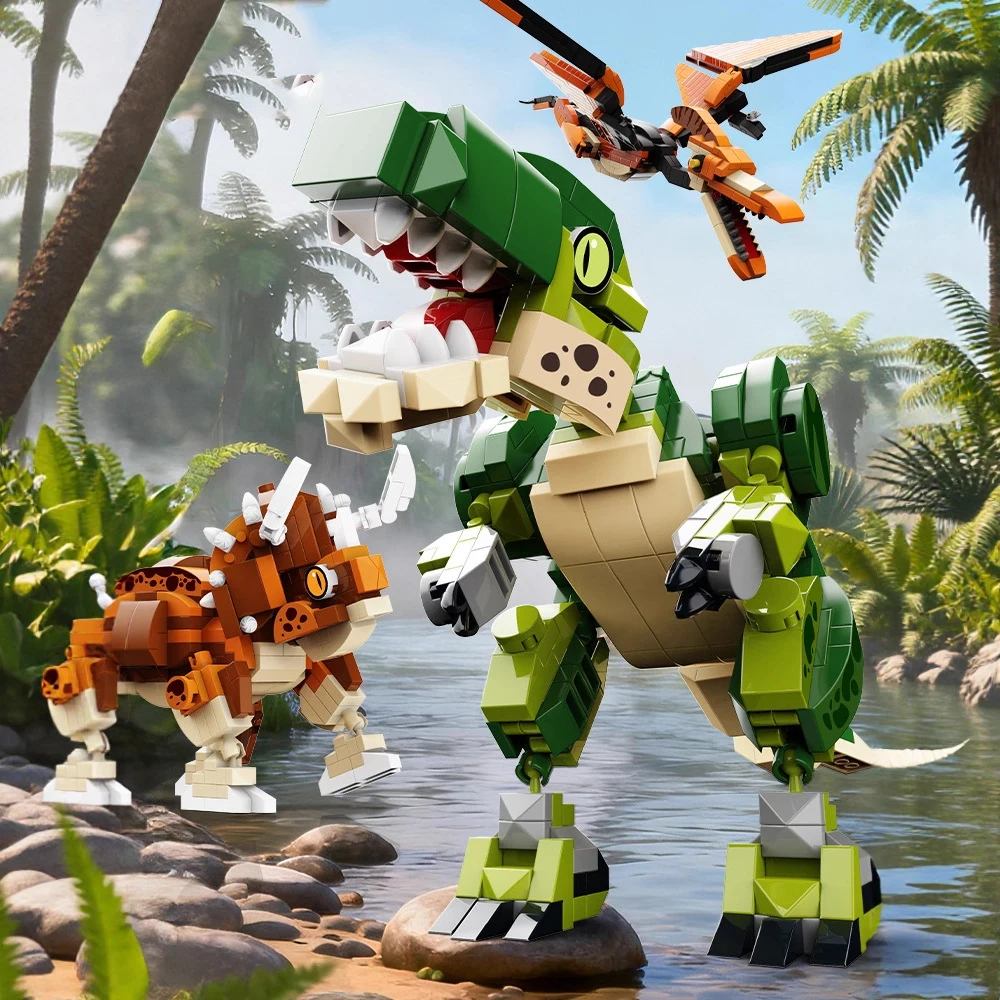 

Jurassic Dinosaur World Nanobrick Tyrannosaurus Rex Triceratops Micro Diamond Block Pterosaur Toy Building Bricks For Gifts