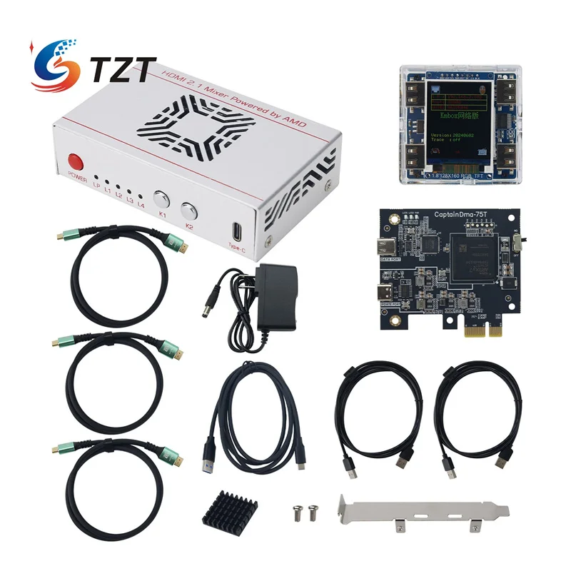 TZT الجيل السادس Mini CapDMA صندوق تراكب الفيديو مع لوحة CaP75T DMA KMBOX NET مجموعة أدوات تحكم الماوس للوحة المفاتيح للألعاب