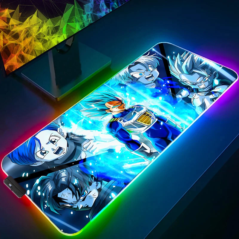 

RGB LED D-dragon B-ball Anime Mousepad Desk Mat Office PC Computer Accessories Mouse Pad Personality-Filled Gaming Keyboard Pad