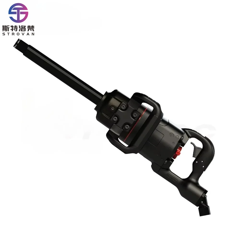 6" Extended Anvil Heavy Duty 1 Inch Triple Hammer Clutch Pneumatic Impact Wrench 1,600 Ft-lb Max Torque Super Lightweight OEM
