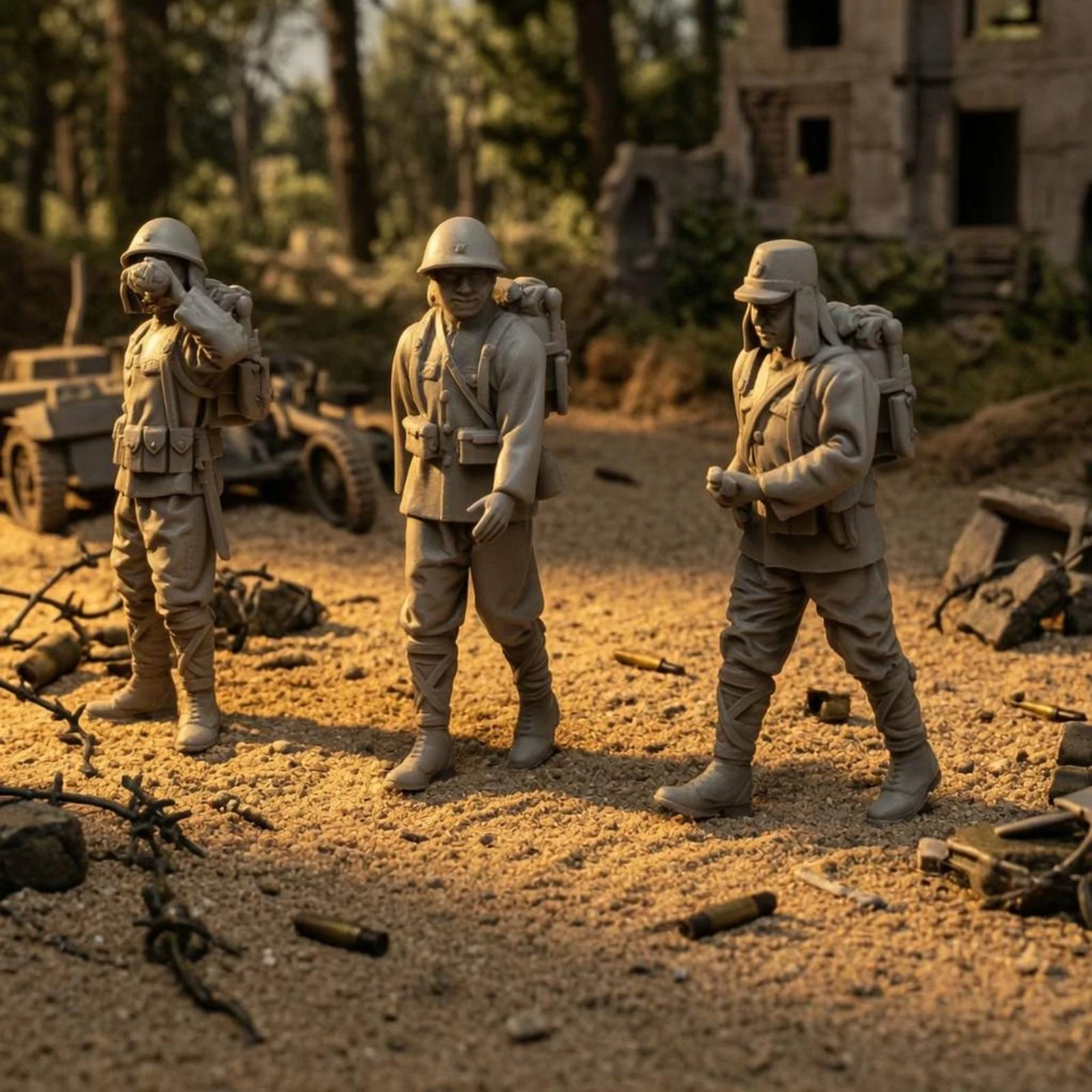 11 Pieces Unpainted Miniature Soldier No Base Resin Soldier Figurine Small-Scale Figurine Realistic Decor Compact view 6