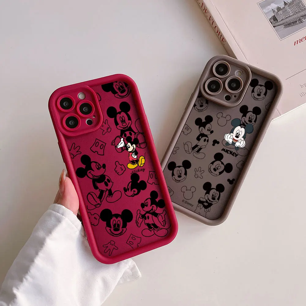 Cute Cartoon Mickey Mouse Phone Case For OPPO Reno 2 3 4 5 6 7 7Z 8 8T 10 11 12 Pro Plus 4G 5G Soft TPU Back Cover