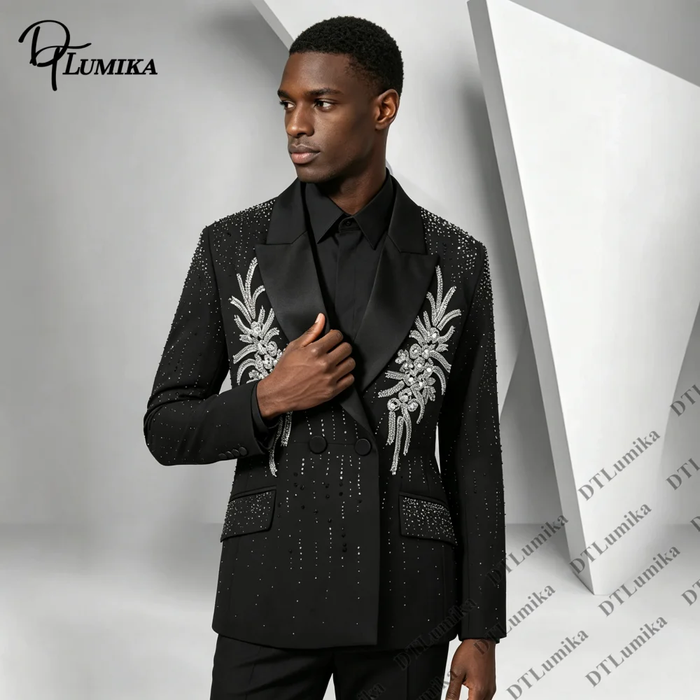 DTLumika New Wedding Suits for Men Big & Tall Formal Prom Suit Attire XXS-7XL Two Piece Tuxedo Jacket Pants Banquet Attire