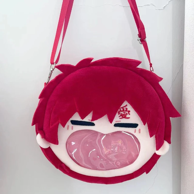 Japan Anime Gaara Itbag Kawaii Big Face Cosplay Lolita Women Shoulder Bags Plush Backpack Funny Wallet Decor Props Cute Gift Bag