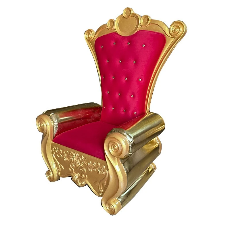 European outdoor solid wood leisure chair, palace wedding hotel ornament, throne chair