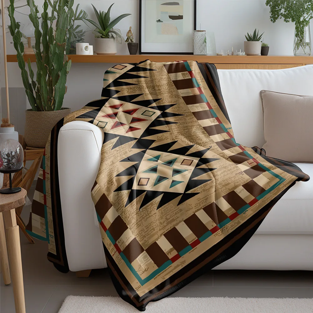 Vintage Ethnic Navajo Tribal Blanket Throw Sofa Bed Cover Decorative Rug Pattern Cushion Gift