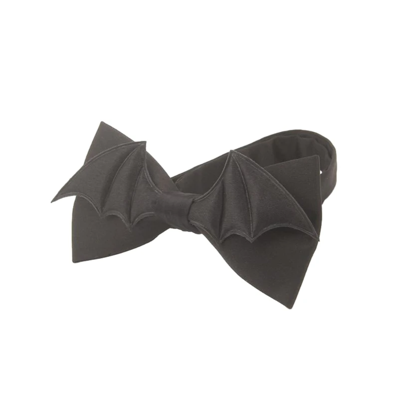 Mens Womens 고딕 블랙 박쥐 윙 Bowtie 조정 가능한 길이 할로윈 파티를위한 Pre-Tied Bowknot 넥타이 코스프레 의상 Dropship