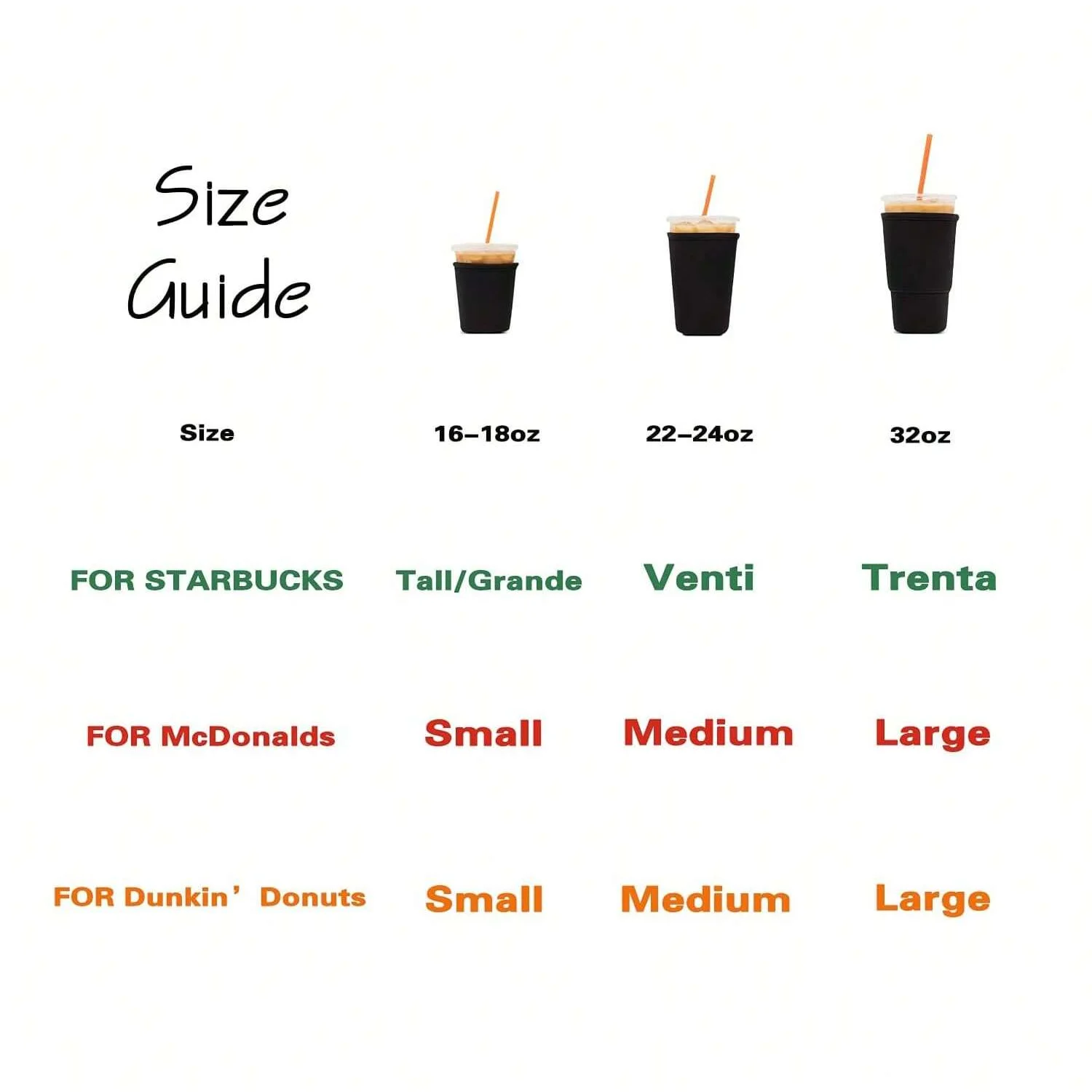 3 قطع من أكمام القهوة المثلجة القابلة لإعادة الاستخدام - عازل للمشروبات الباردة، حامل أكواب من النيوبرين لستاربكس/قهوة دنكين #5
