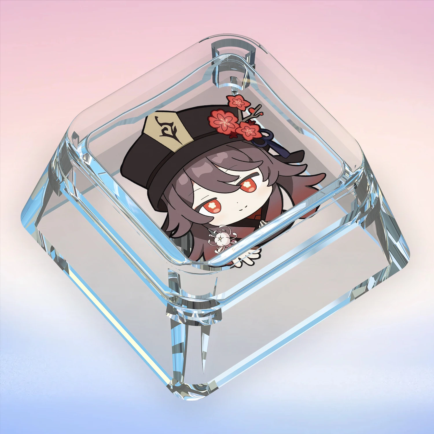 Genshin Impact HuTao Personality Key Cap Funny Expression Pack Single Wooting Night Devil Transparent Mechanical Keyboard