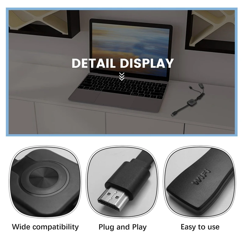 شاشة واي فاي Dongle تلفزيون متوافق مع Dongle ، عصا تلفزيون P ، أندرويد ، Netflix ، Youtube ، iOS ، Mac