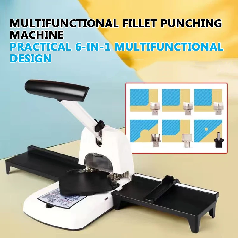 2 In 1 Multifunctional Manual Round Hole Punch & Corner Rounding Machine Paper Cutting Tool for Office File Processing