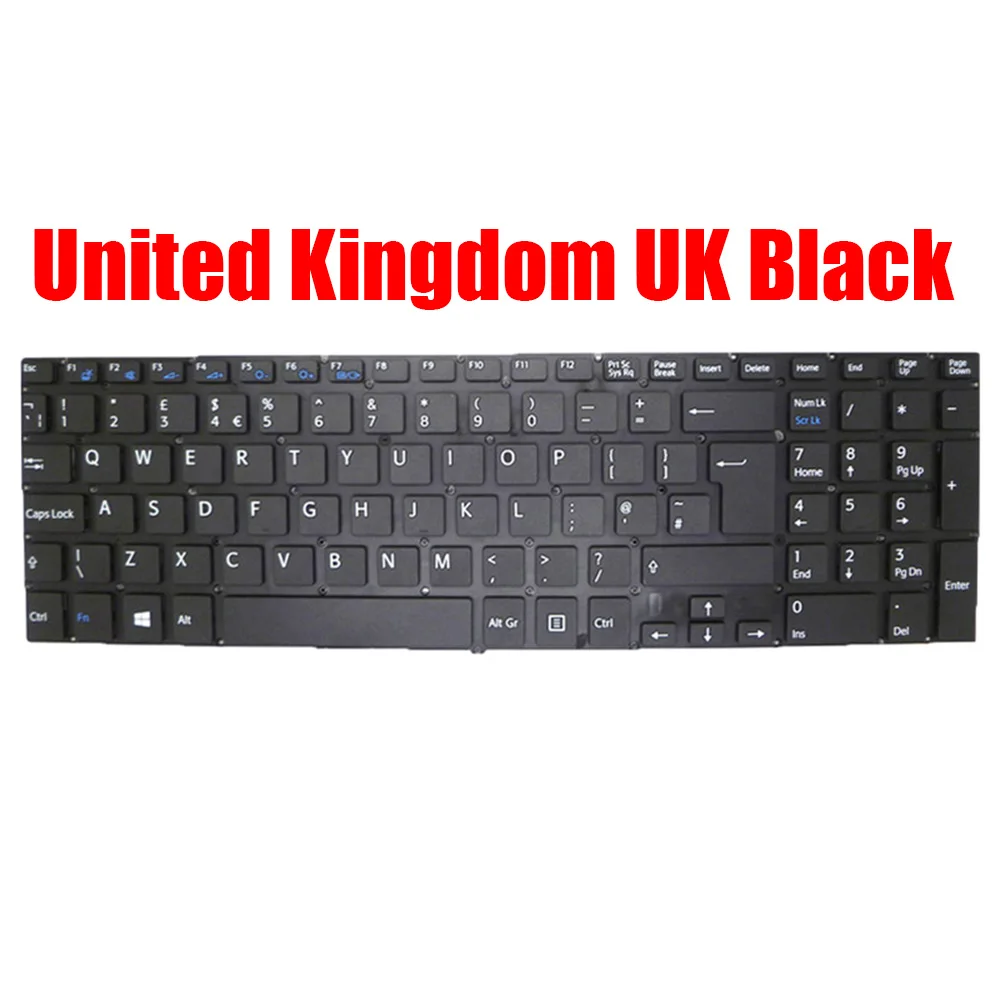 

United Kingdom UK Laptop Keyboard For SONY SVF152 SVF153 MP-12Q26GB-920 149239621GB V141706AK1UK AEHK9E010103A Black Without Bac