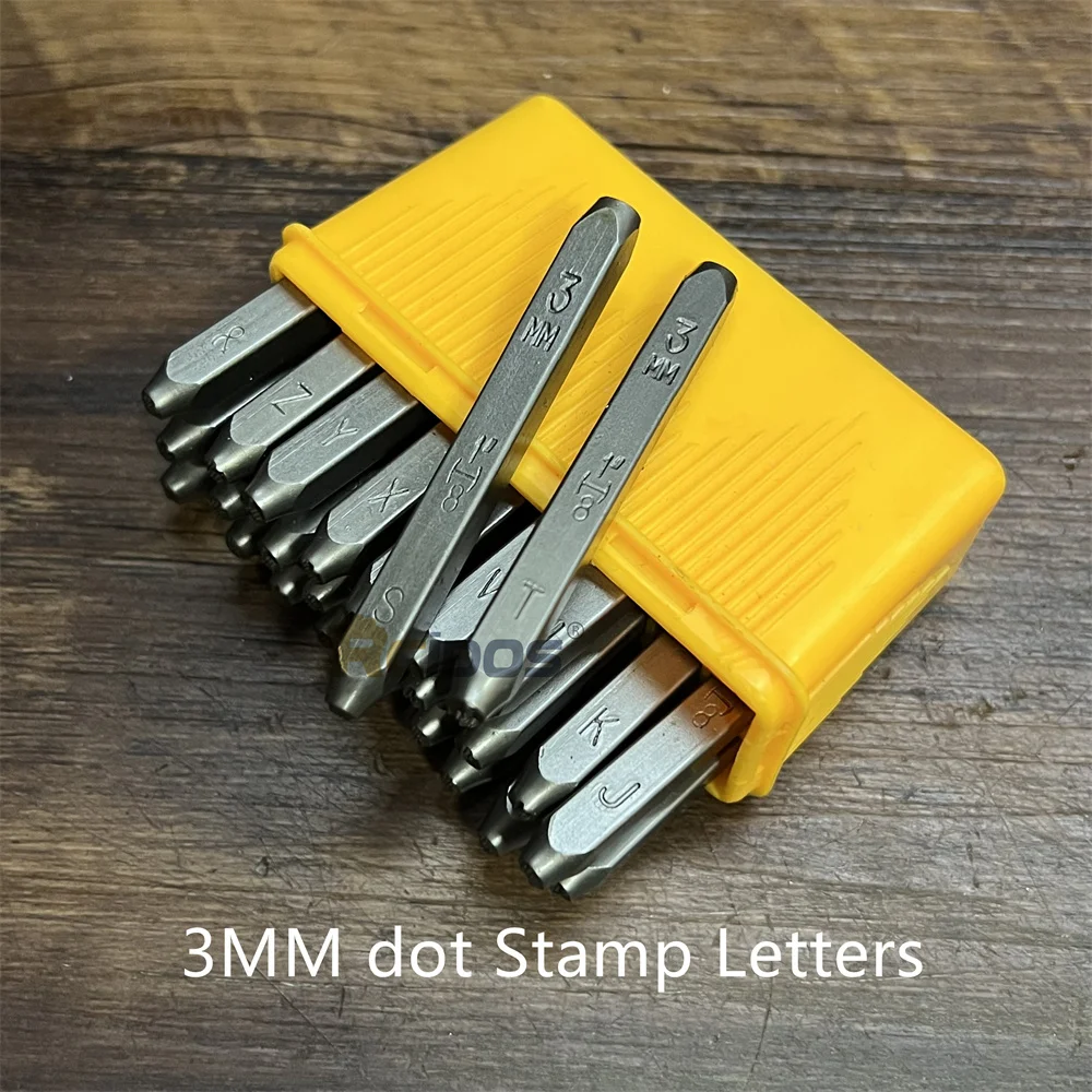 German Style Letters 3MM Dot stamps,RCIDOS Steel word punch stamp/matrix stamp letters, A-Z & 27pcs /box