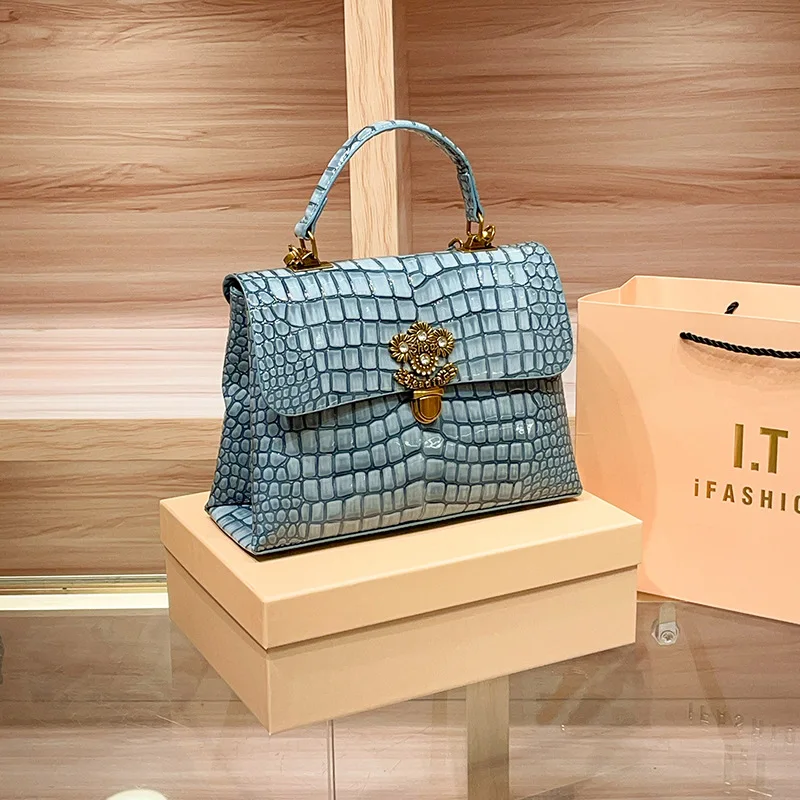 Luxury Designer Brand New High Quality Alligator Lock Tote Women\'s Fashion Crossbody Bag Bolsos De Mujer Free Shipping Hot Sale