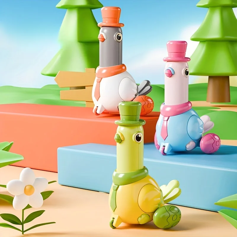 

Kids Press & Go Toy Cars, Cute Animal Swing Pigeon Toys, Push Down Friction Powered Play Vehicles, for Children Ages 3-6 Years