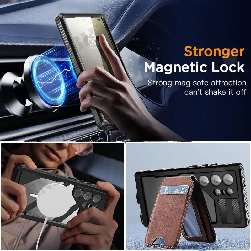 Case For Samsung S25 S24 S23 Ultra Plus IP68 Waterproof 360 Magsafe Cover Capa Fundas