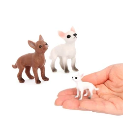 Simulation Chihuahua Dog Model Miniature Puppy Figurine Desktop Dogs Decoration