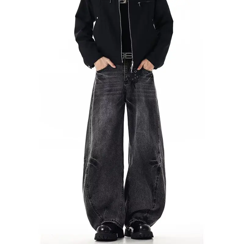 2026 Ropa Y2K Fashion Washed Black Cleanfit Baggy Jeans Pants For Men Clothing Straight Cotton Loose Long Trousers Moda Hombre