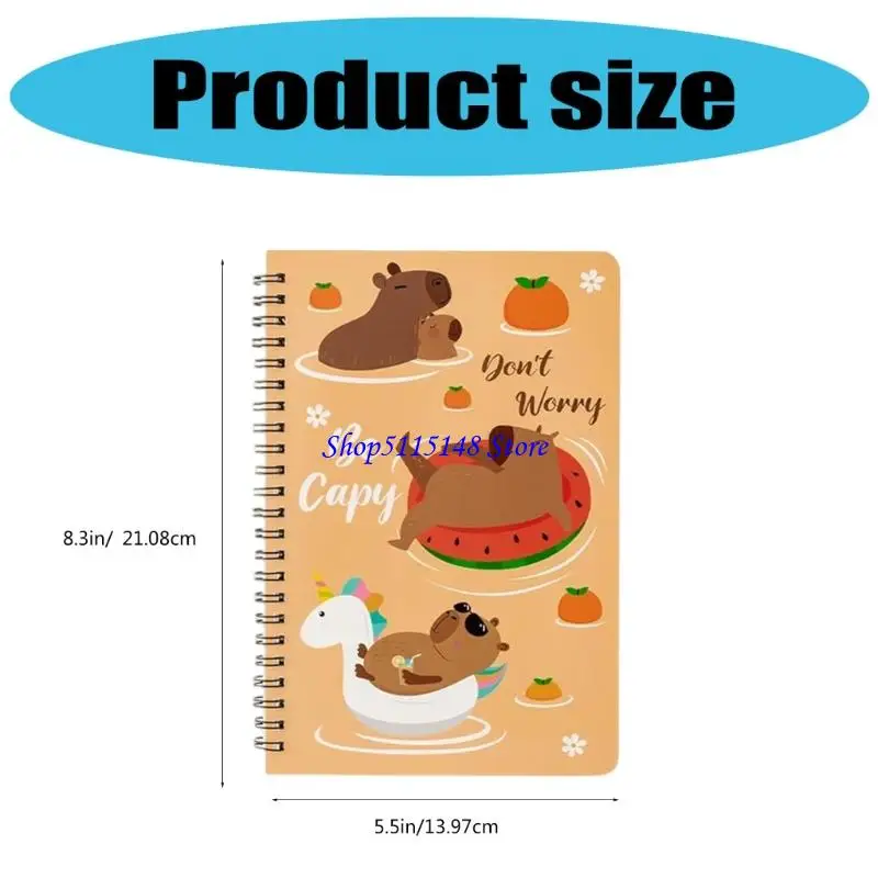 F3MA 2Pcs Cartoon Notebook Twin Coil Binding Notebook 100 Pages 80gsm Lined Paper for Writing College Ruled Note Book Journal