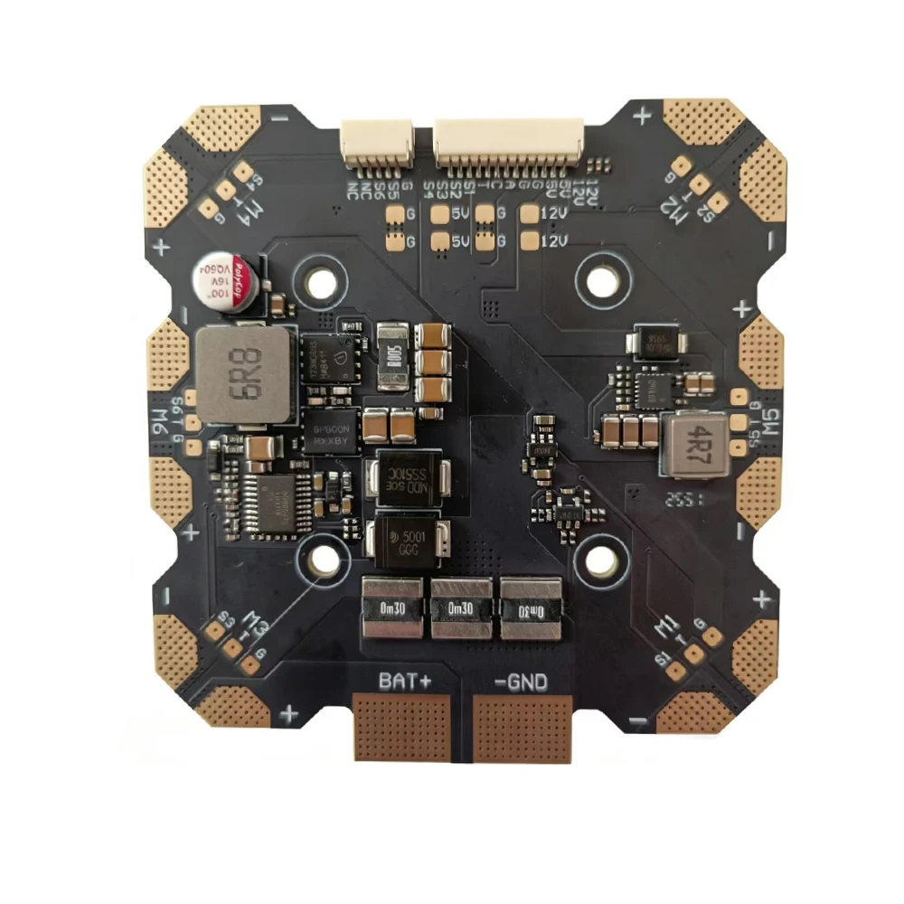 CAPTAINRC PDB 6x100A 3-14S BEC 5V5A/12V8A,Power Distribution Board PDB Outputs High Precision Current Sense for FPV Racing Drone