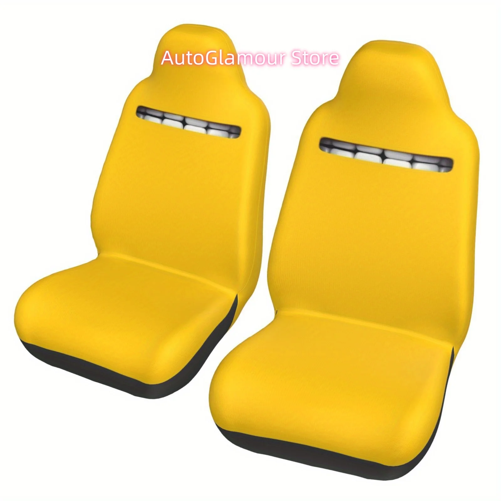 Front Row Car Seat Covers - Yellow Base with Tooth Pattern Print - Multiple Quantities Available Luxury Car Seat Protectors