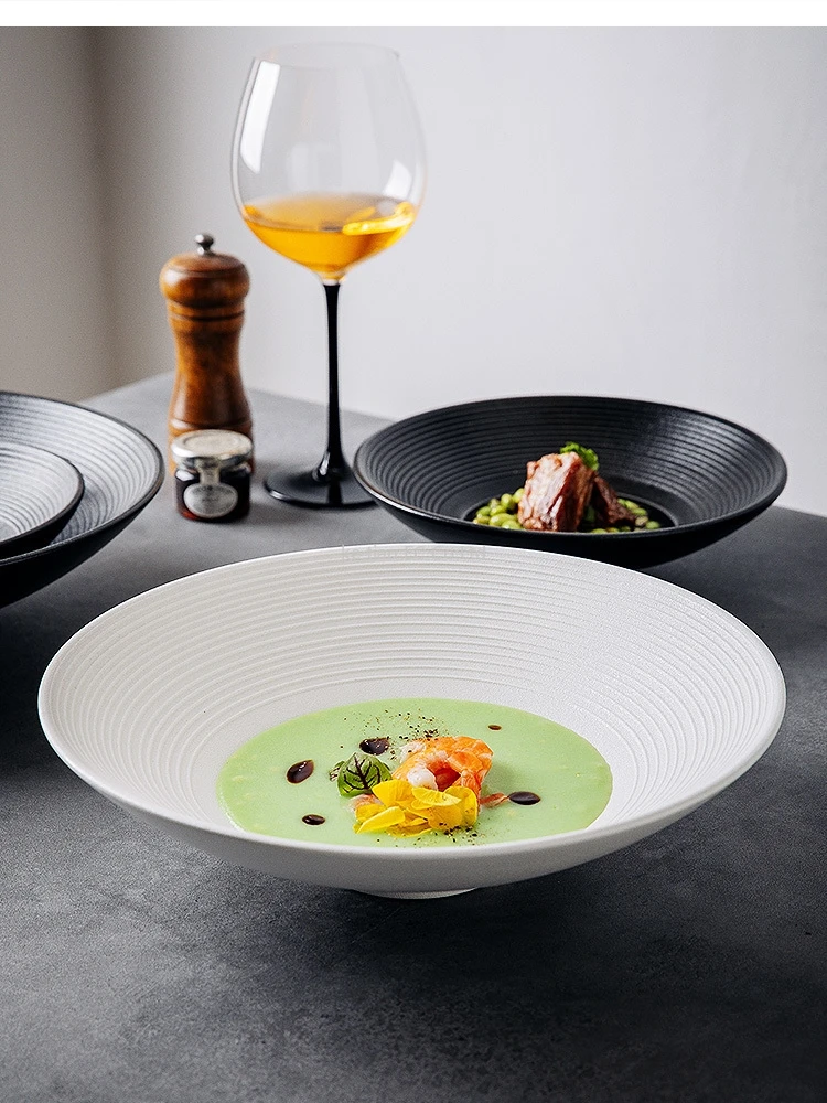 

шляпа Бытовая керамическая лапша Матовые тарелки Сервировка в ресторане отеля