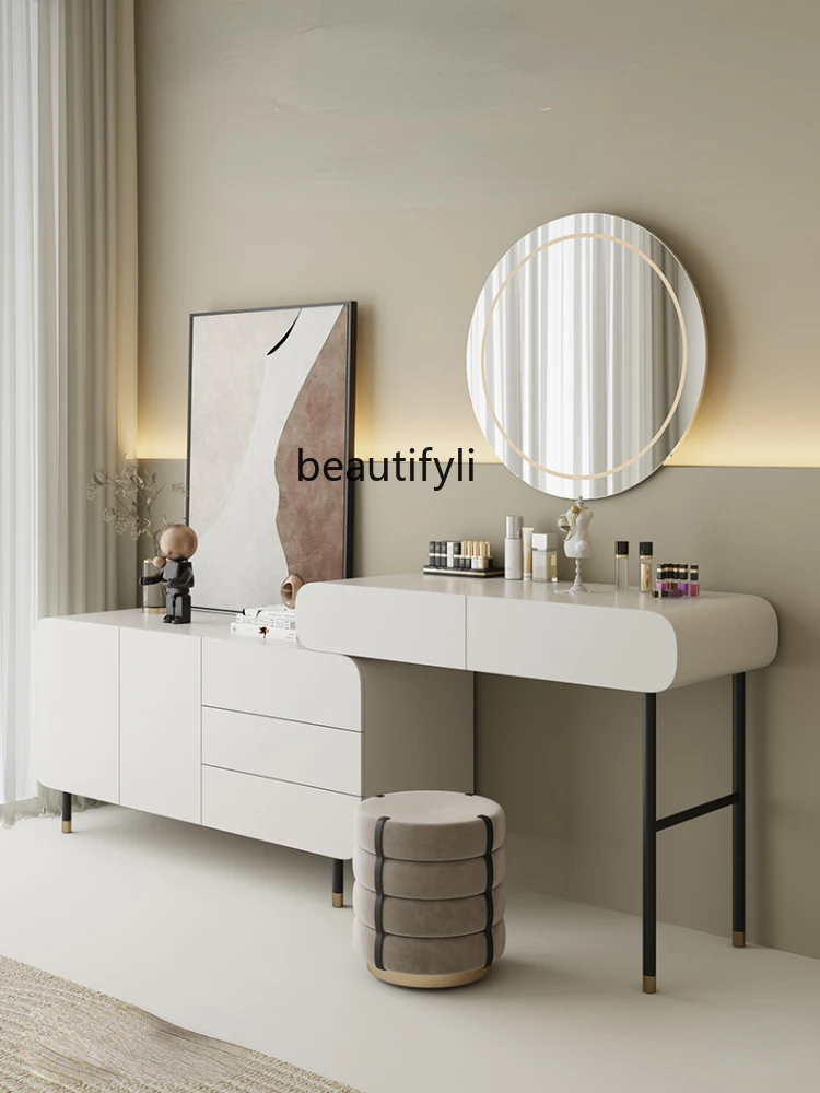 yj Paint Light Luxury Dressing Table Storage Cabinet Integrated Removable Dresser Retractable Makeup Table