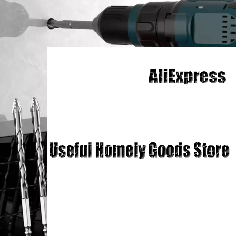 1/7Pcs Four Edged Serrated Eccentric Drill Bit Set Tile Drilling Concrete Special Electric Drill Bit DIY Accessories