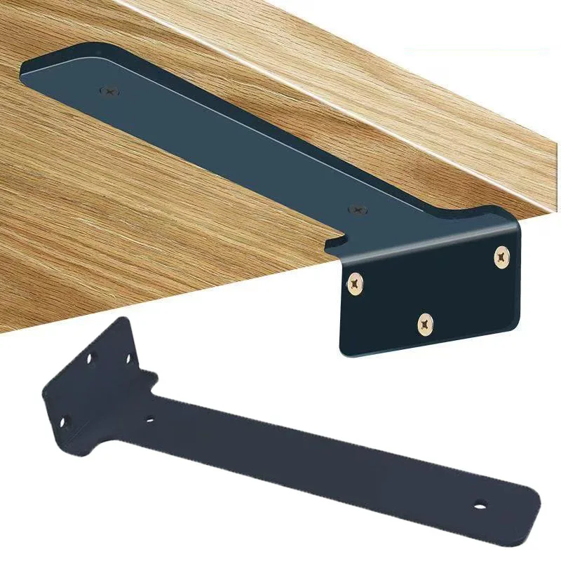 4/8Pcs Metal Floating Shelf Brackets Invisible Nail-Fixed Wall Mounted Brackets Hidden Partition Shelf Supports for Home Decor
