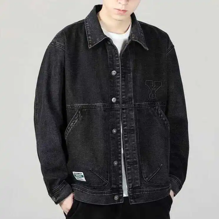 الراقية الرجال فضفاضة تناسب الدنيم Jaet الخريف الشتاء جديد Sle كبيرة الحجم الجينز الربيع العصرية ملابس العمل معطف الشباب ular