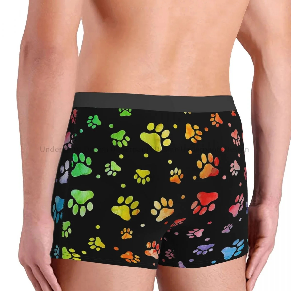 Paw Watercolor Colorful Animal Cute Forest Ocean Underpants Breathbale Panties Men\'s Underwear Ventilate Shorts Boxer Briefs