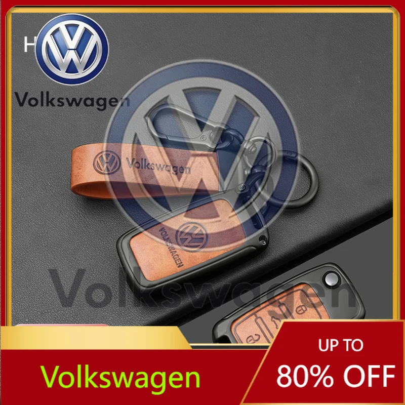 

Стильные декоративные накладки для ключей Volkswagen VW из цинкового сплава и кожи, чехол-флип для автомобильного ключа, защитный чехол-футляр для ключей Volkswagen Polo T