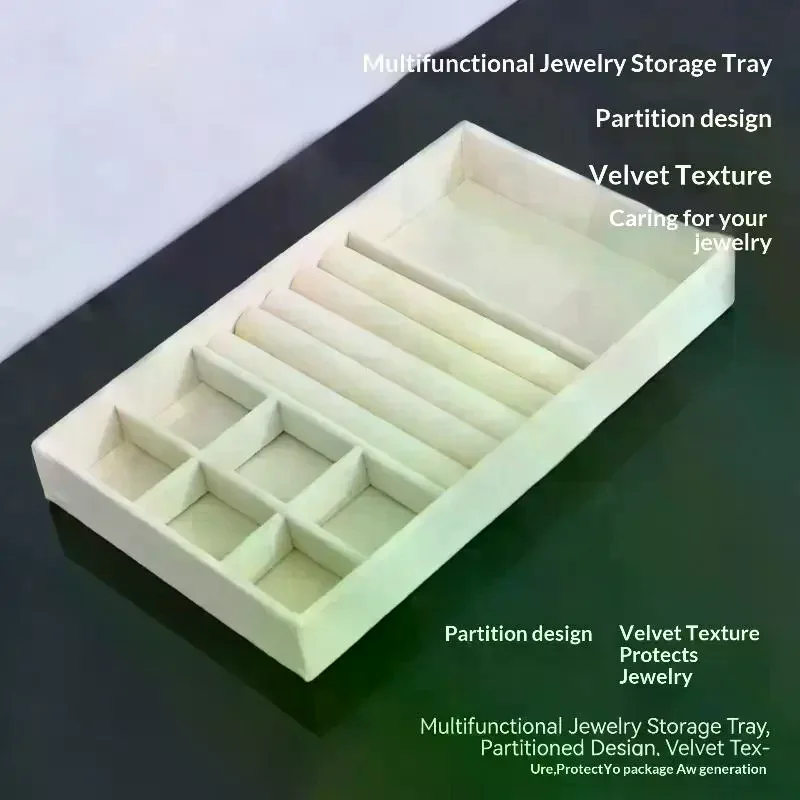 4/6/8Pcs/Set Flocking Jewelry Box And Jewelry Tray Perfect For Storing And Organizing Various Small Jewelry