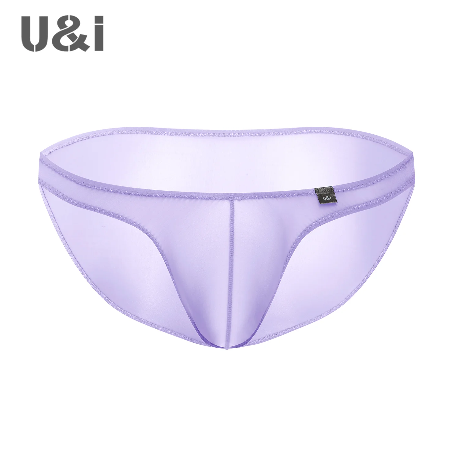 U＆I sexy briefs men's trendy personality ultra-thin transparent high-elastic nylon youth low waist U convex