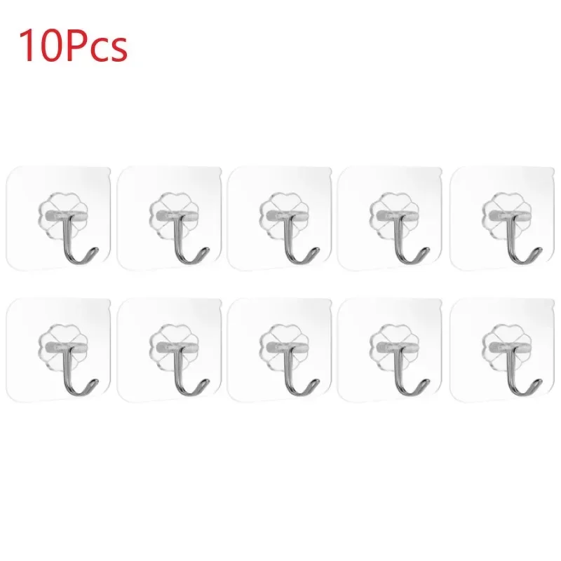 

Transparent Self Adhesive Wall Hooks Hangers Key Holder Towel Holder Bathroom Organizer Rack Kitchen Strong Adhesive Wall Hooks