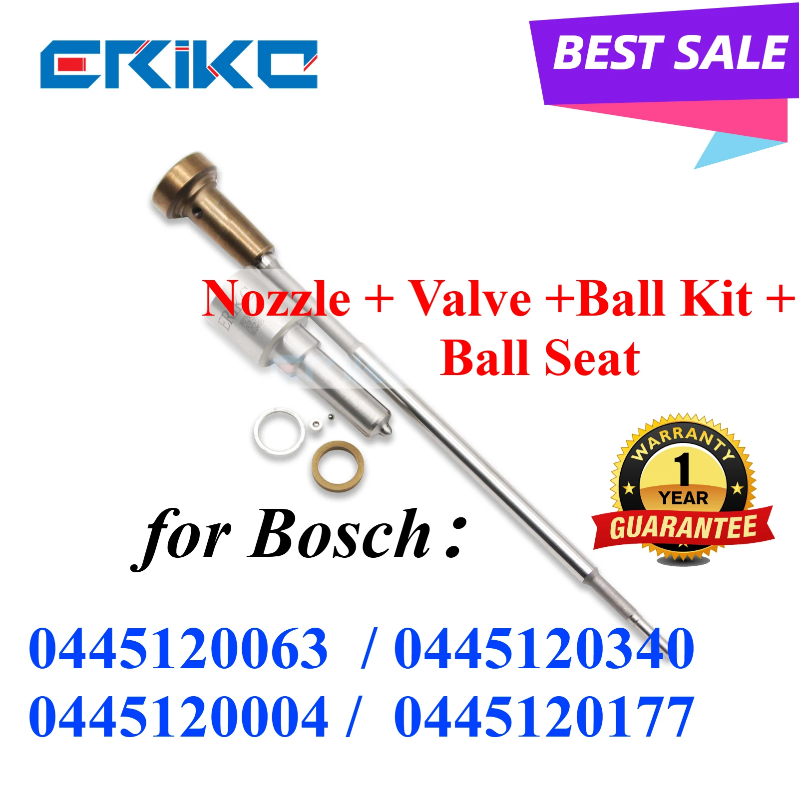 

0445120063 0445120340 Diesel Injector Repair Kits Nozzle Control Valve Ball for Bosch 0445120004 0445120177