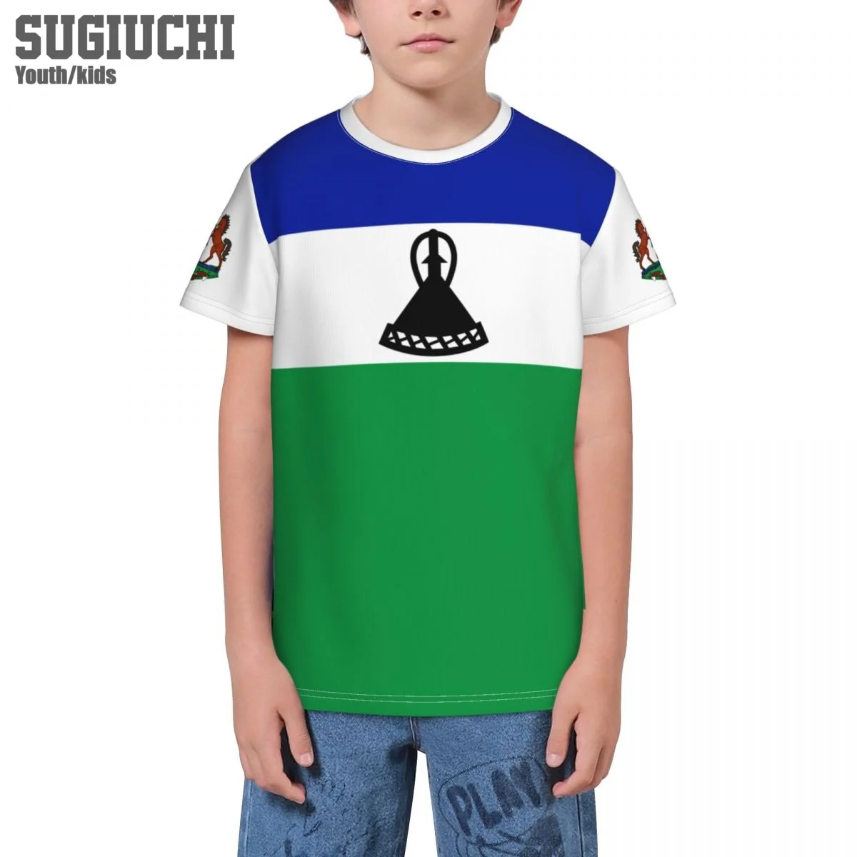 Custom Name Number Lesotho Flag Emblem 3D T-shirts For Kids Youth Boy/Girl Tees jersey Soccer Football Fans Gift T shirt