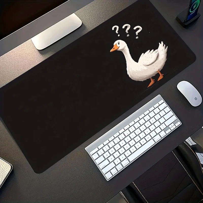 1PC Oversized Gaming Desk Mat Cute Duck Iron Art Print Decor Non Slip Washable Stain Resistant Rubber Base Esports Mouse Pad