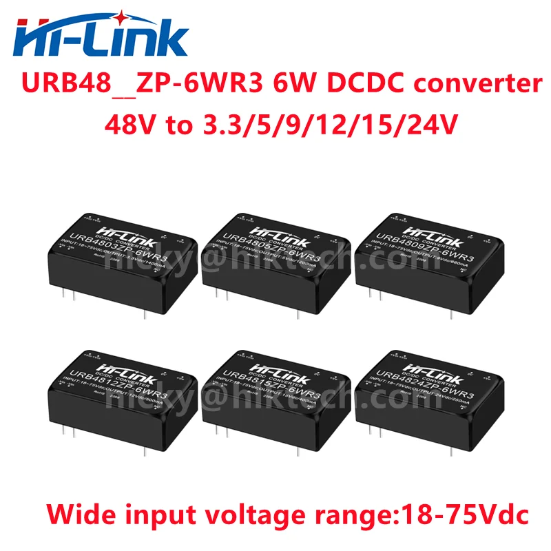 Hi-Link New 6W 48V to 3V 5V 12V 15V 24V Isolated Converter URB2405ZP-6WR3 DCDC Switching Power Supply Module for battery BMS