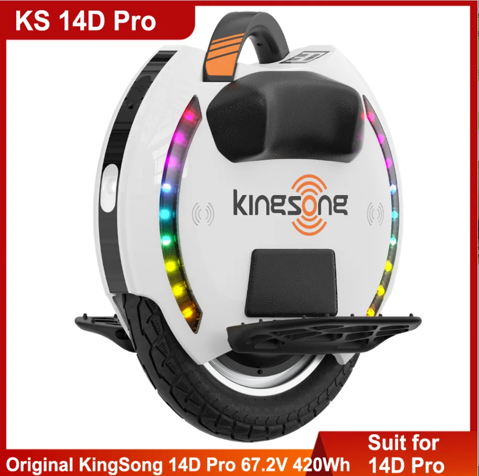 

EU Stock KingSong 14D Pro 67.2V 420wh 800W Motor 2400W Peak Power 30km/h Top Speed 14*2.125inch Tire 40km Mileage E-unicycle