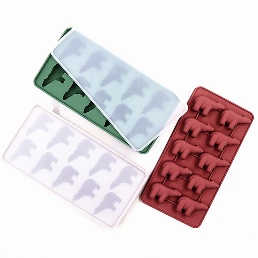 

10 Grid Ice Maker Cube Trays Silicone Polar Bear Mold Animal Shaped Non Stick Easy Release DIY Ice Cube Molds Soap