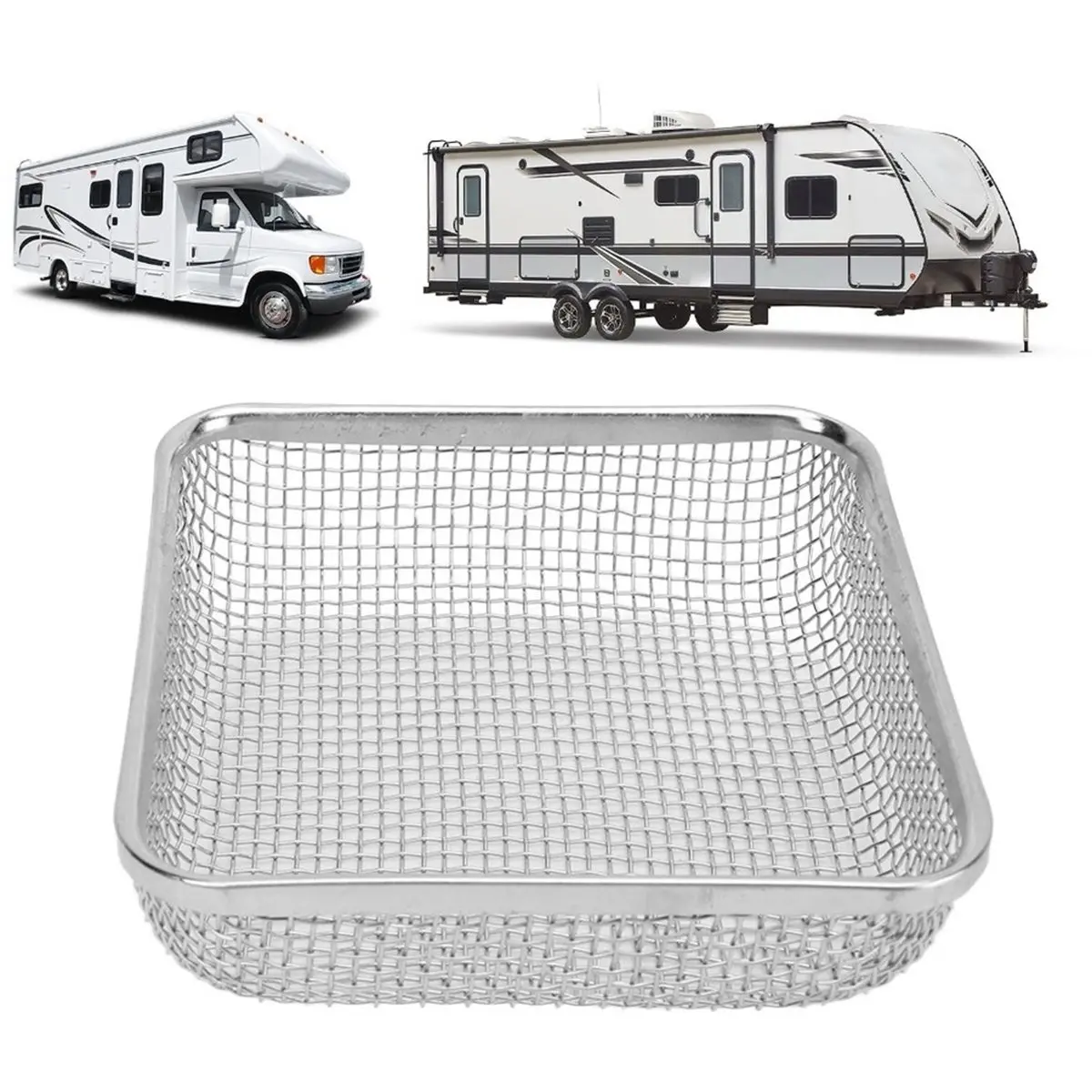 1set RV Heater/Stove Vent Cover - Stainless Steel Insect Screen for Campers Van and Outdoor Use