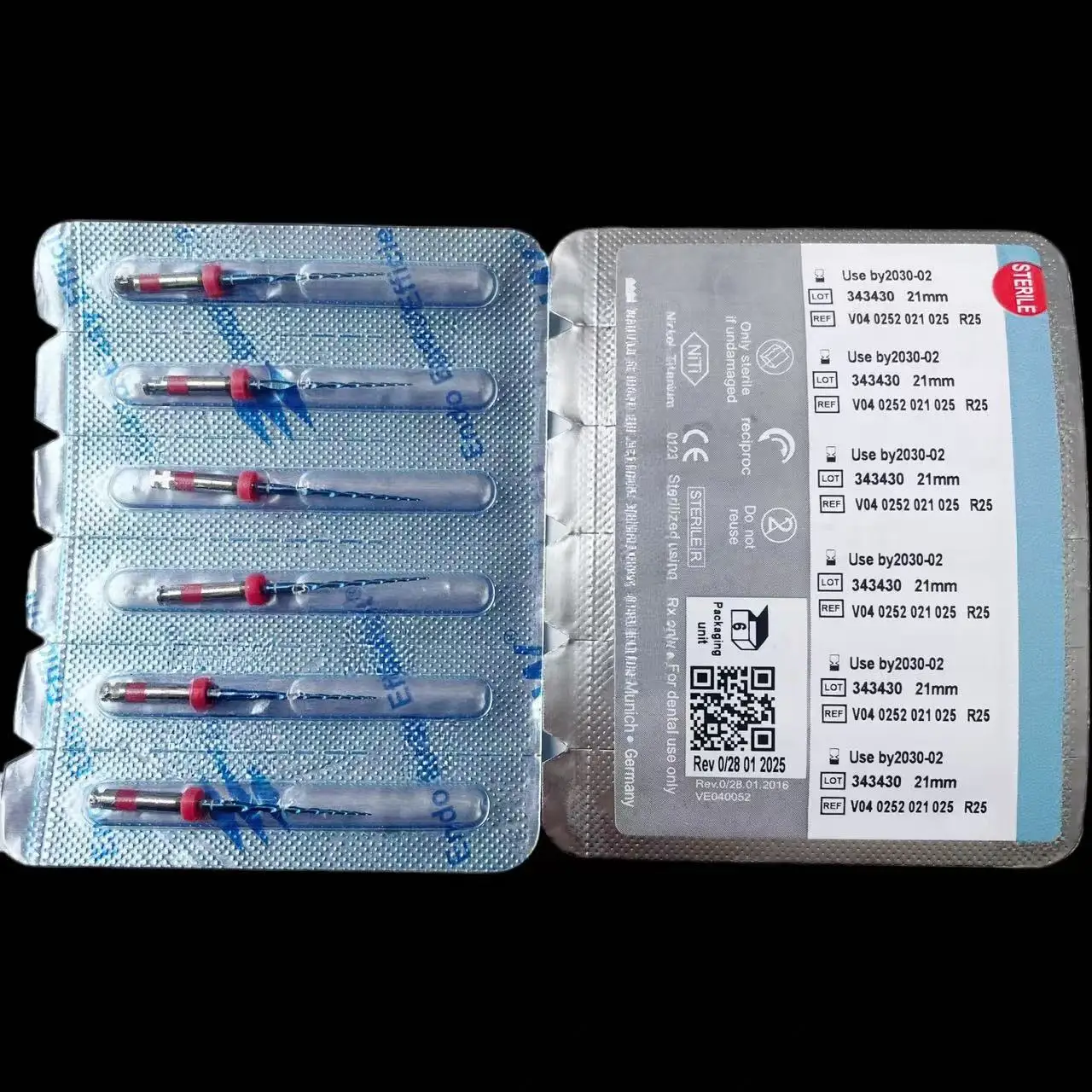 6Pcs/Box 21/25mm Dental Reciprocating Blue Endodontic Files R25/40/50 Only One Engine Use Niti Rotary Root Canal Fil